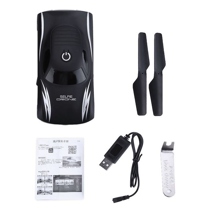 Longziming Mini RC Drón, Fej nélküli Mód, Magasságtartás Funkció, LED, 30x30x10cm