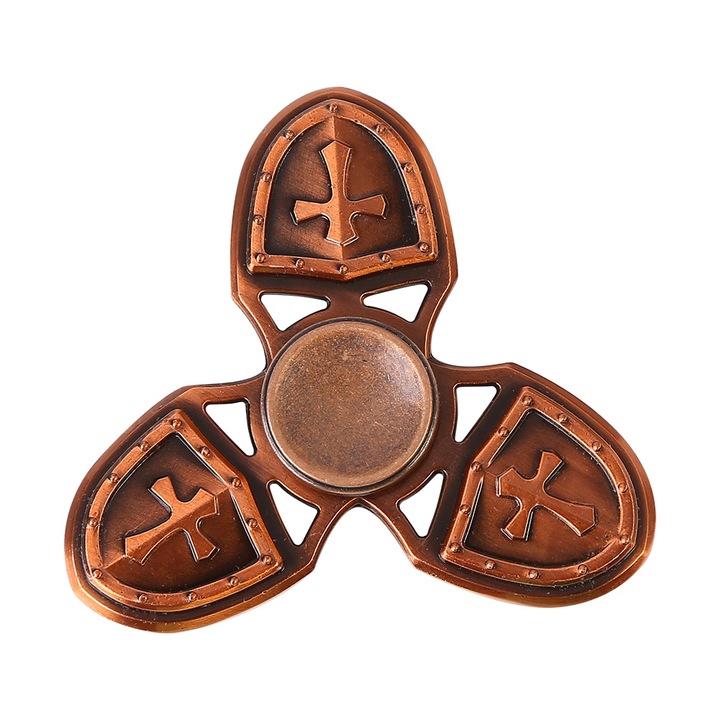 1 бр. Моден спинър за върха на пръстите, стоманени топчета, с лагер за облекчаване на стреса, EDC играчка за ръце (мед)