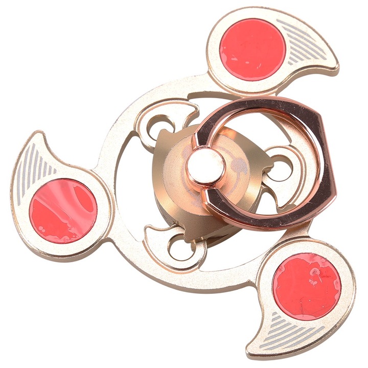 1 buc. Spinner la moda cu varful degetelor, cu inel rotativ la 360 de grade, jucarie de mana pentru ameliorarea stresului (aur)