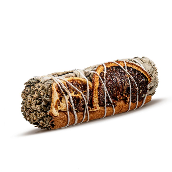 Tamaie Salvie Alba cu Scortisoara si Portocale Aromaterapie si Purificare Pachet, 30 g