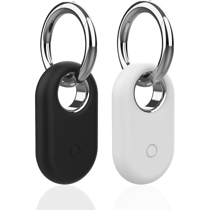 2 db-os védőburkolat Samsung Galaxy SmartTag2 Case-hez, szilikon, fekete/fehér
