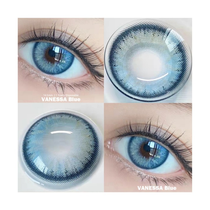 Цветни контактни лещи, VANESSA Blue 365 Wear, Козметика, Без диоптър