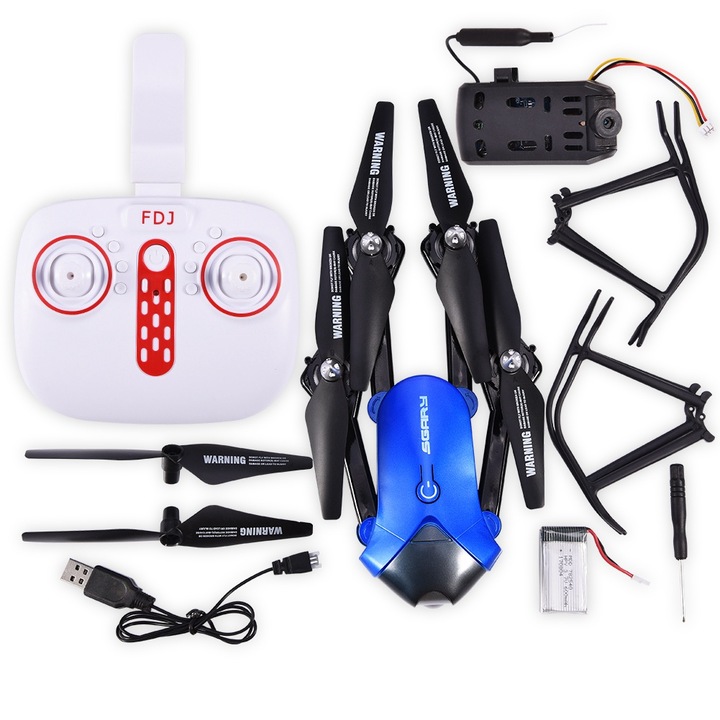 Távirányítós drón, longziming, 0.3MP HD kamera, magasságtartási funkció, kék színű