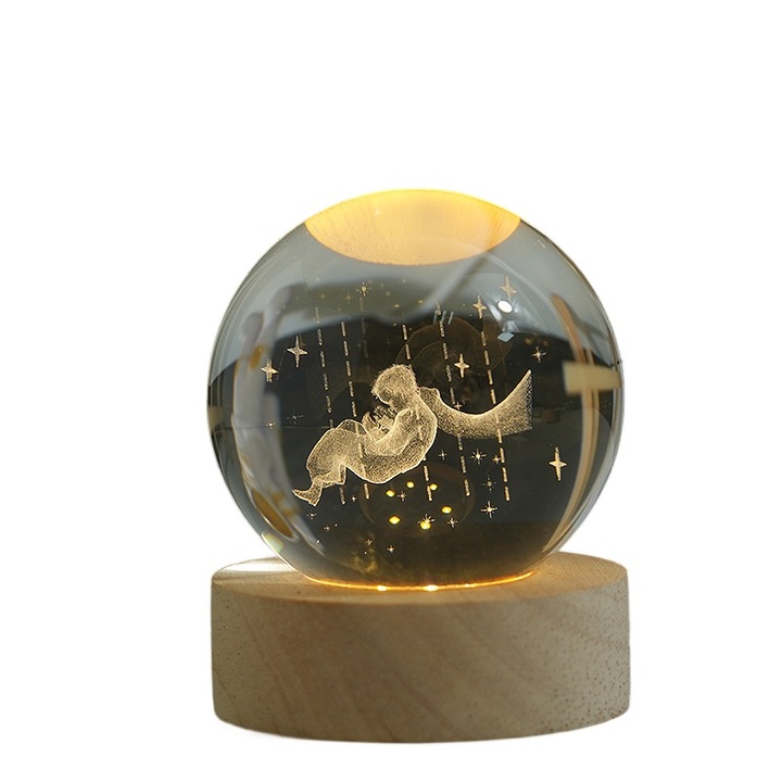 Lampa de veghe bebelusi，USB Plug-in, cadou, Micul Print，Transparent