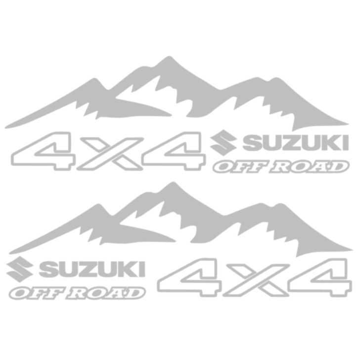 Set Stickere Off Road, SUZUKI 4x4, Gri, 40 cm x 14 cm