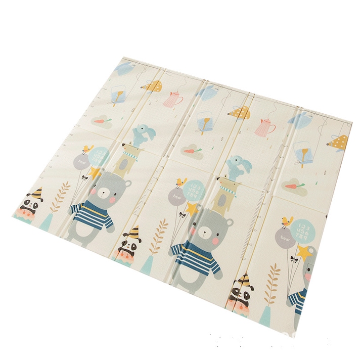 Covoras de joaca pliabil de dimensiuni 200cm x 180cm x 20 mm, care ofere o experienta captivanta si educativa pentru copii