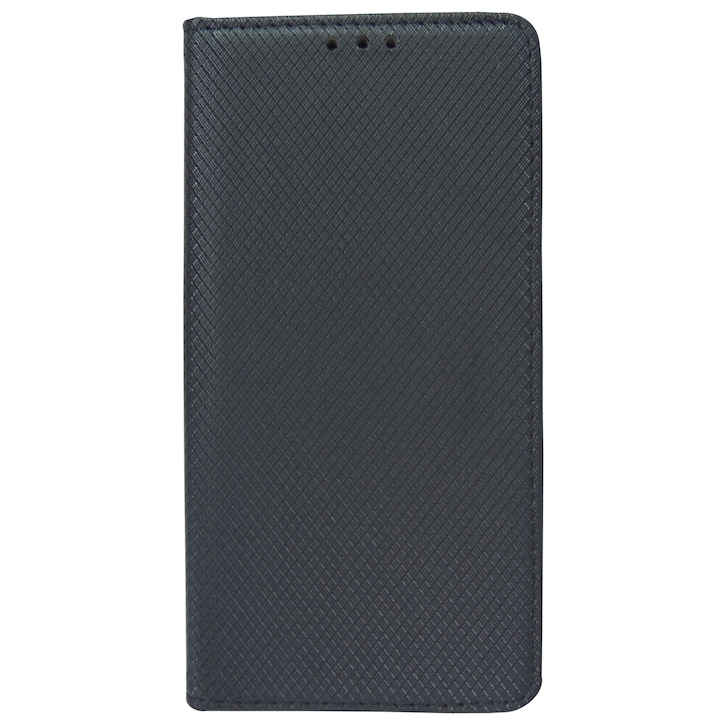 Husa tip carte cu stand Smart Magnet (romburi) neagra pentru Samsung Galaxy J3 (SM-J320F) (2016)