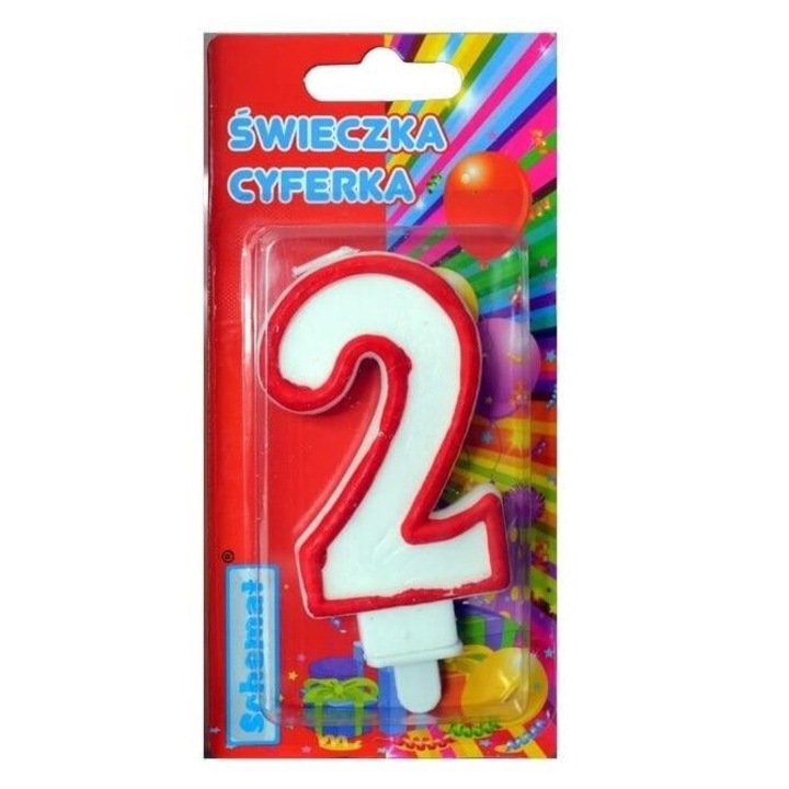 Számgyertya 2, Minta, 70x143mm, bliszter
