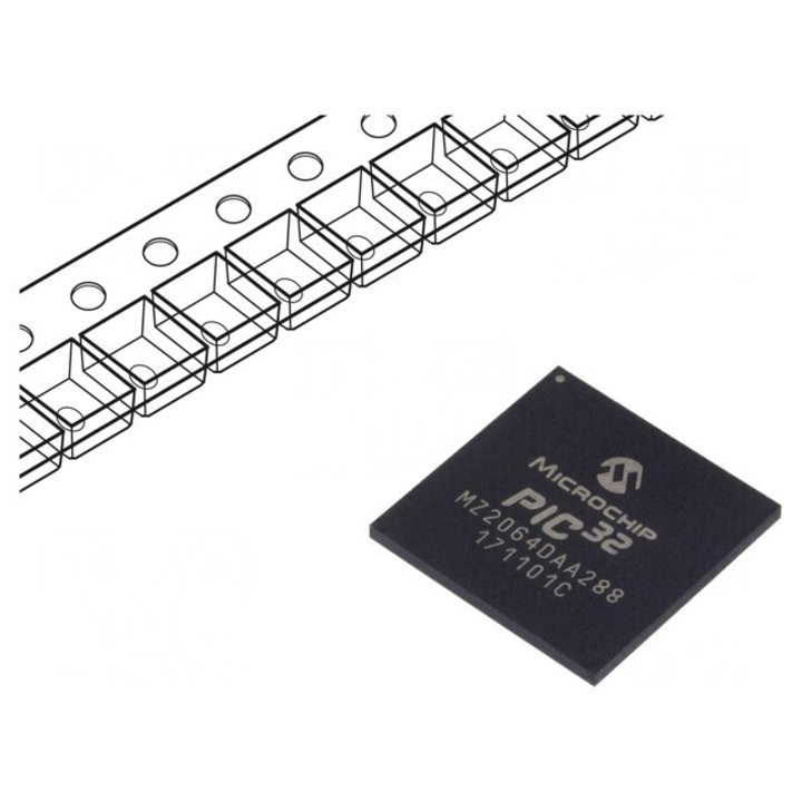 IC: microcontroler PIC 2048kB 2, 2÷3, 6VDC SMD LFBGA288 PIC32, PIC32MZ2064DAA288-I/4J