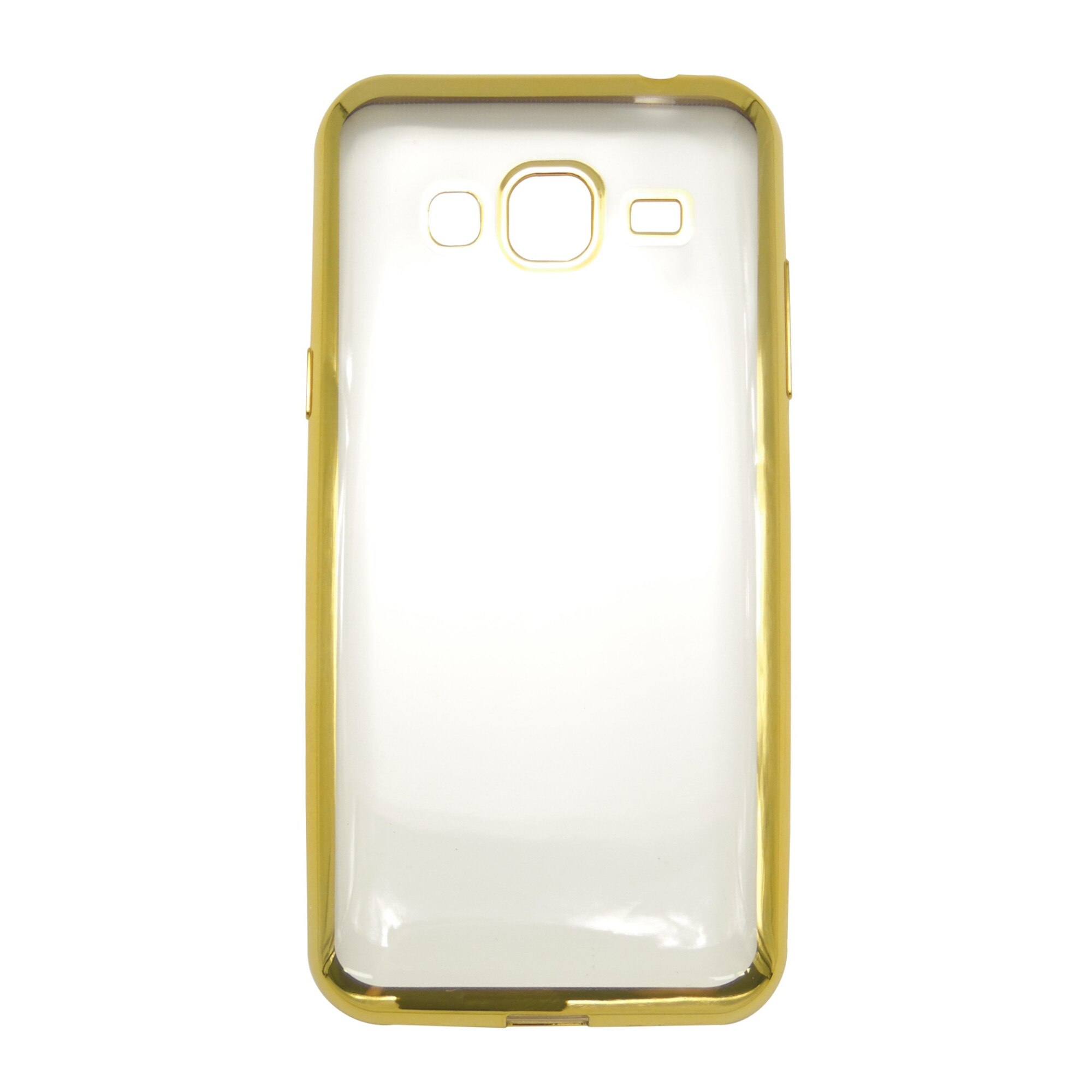 Husa silicon GreenGo Ultra Hybrid transparenta cu margini electroplacate aurii pentru Samsung Galaxy J3 (SM-J320F) (2016)