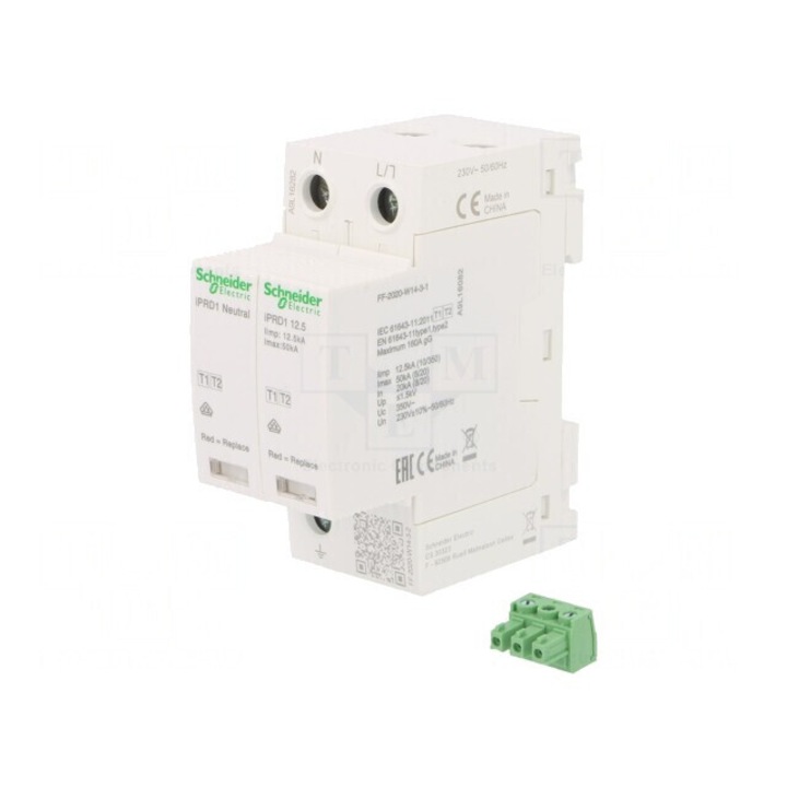 Limitator de Supratensiuni Tip 1 2P 1N pentru Sina DIN