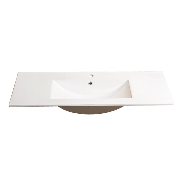 Lavoar (chiuveta baie) ceramic dreptunghiular Kring, pentru Oikos, 101x18x46.5cm