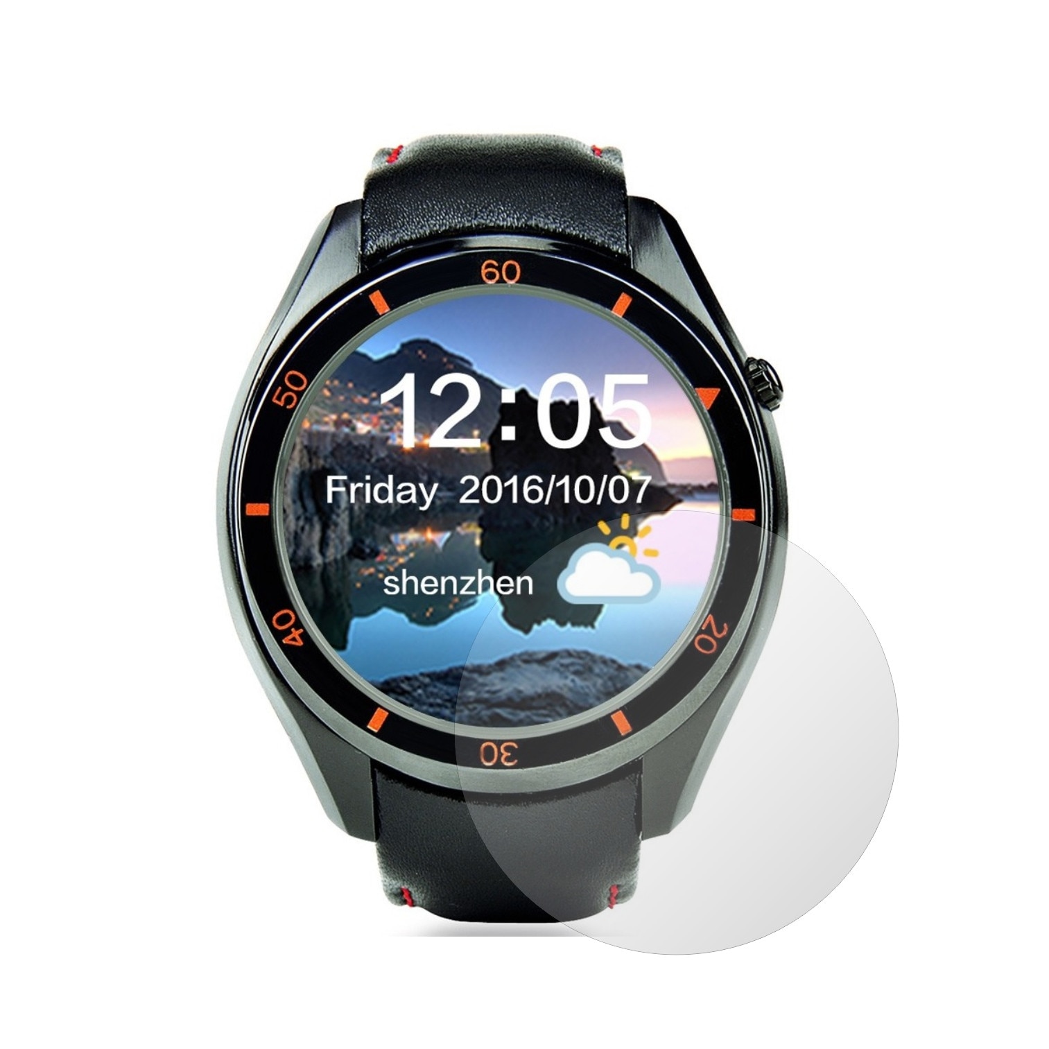 Set 2 Folii Protectie Ecran, Acoperire Totala, Adezive si Foarte Flexibile, Invisible Skinz Ultra-Clear AutoRegeneranta pentru Smartwatch Lemfo I3