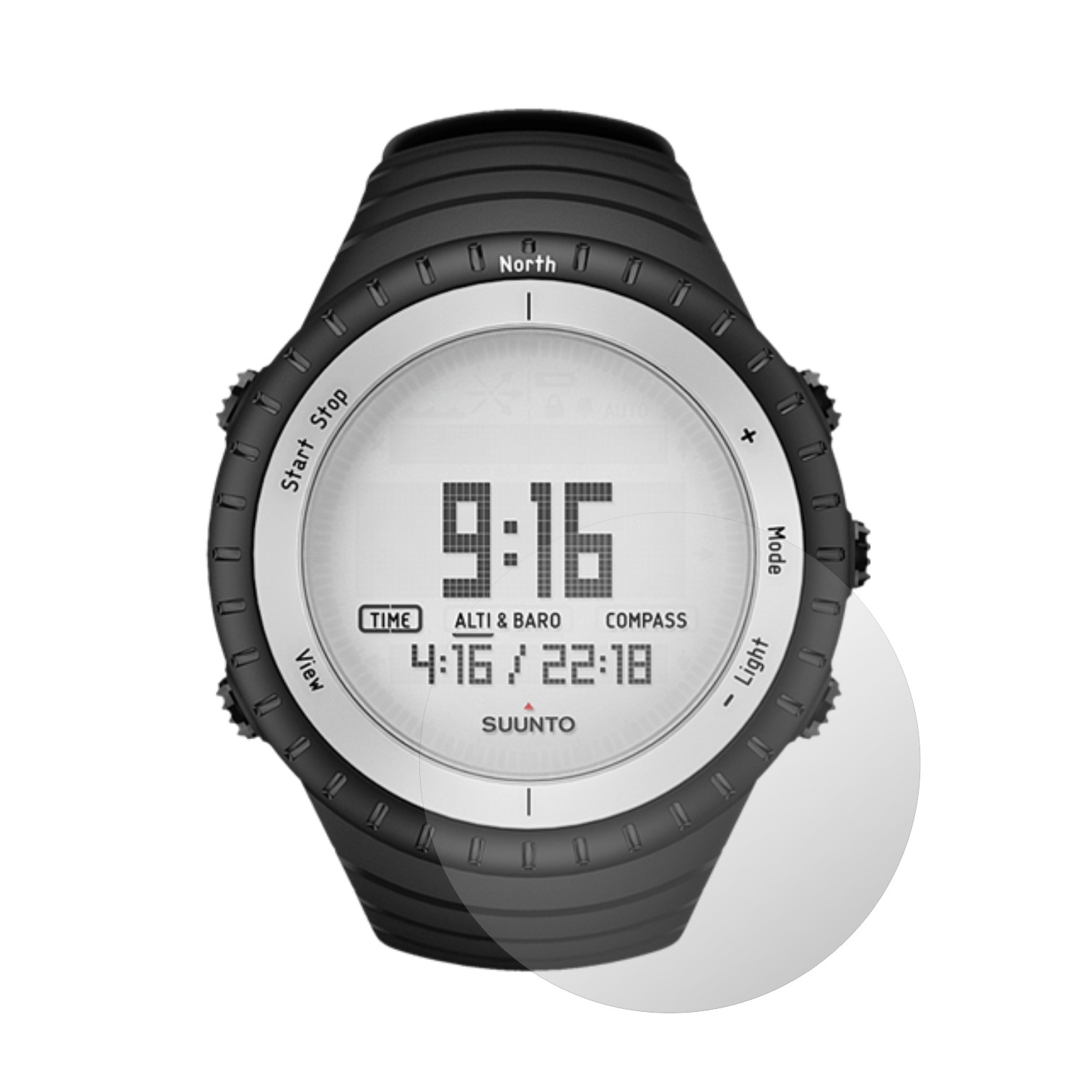 Set 2 Folii Protectie Ecran, Acoperire Totala, Adezive si Foarte Flexibile, Invisible Skinz Ultra-Clear AutoRegeneranta pentru Smartwatch Suunto Core Glacier Grey