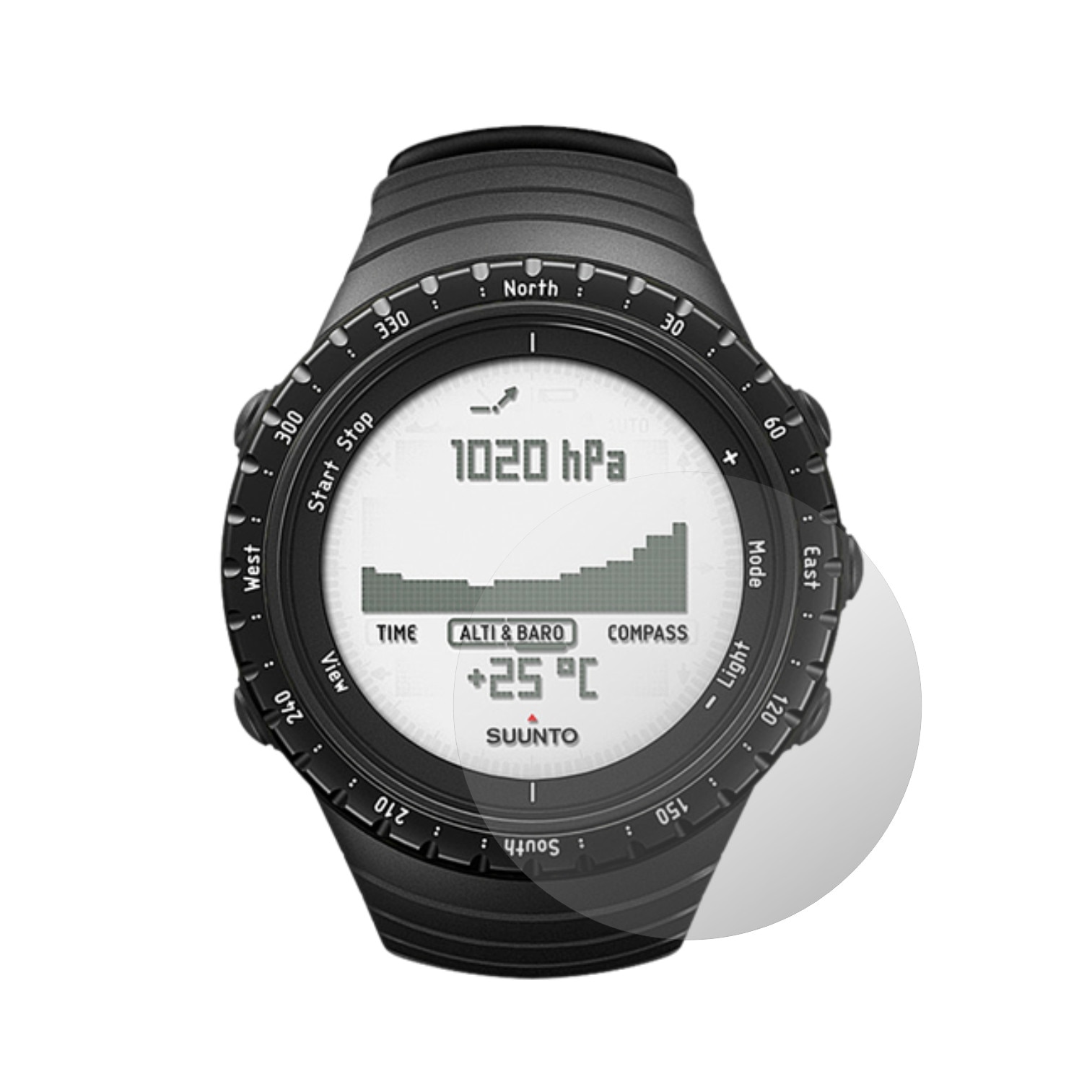 Set 2 Folii Protectie Ecran, Acoperire Totala, Adezive si Foarte Flexibile, Invisible Skinz Ultra-Clear AutoRegeneranta pentru Smartwatch Suunto Core Regular Black