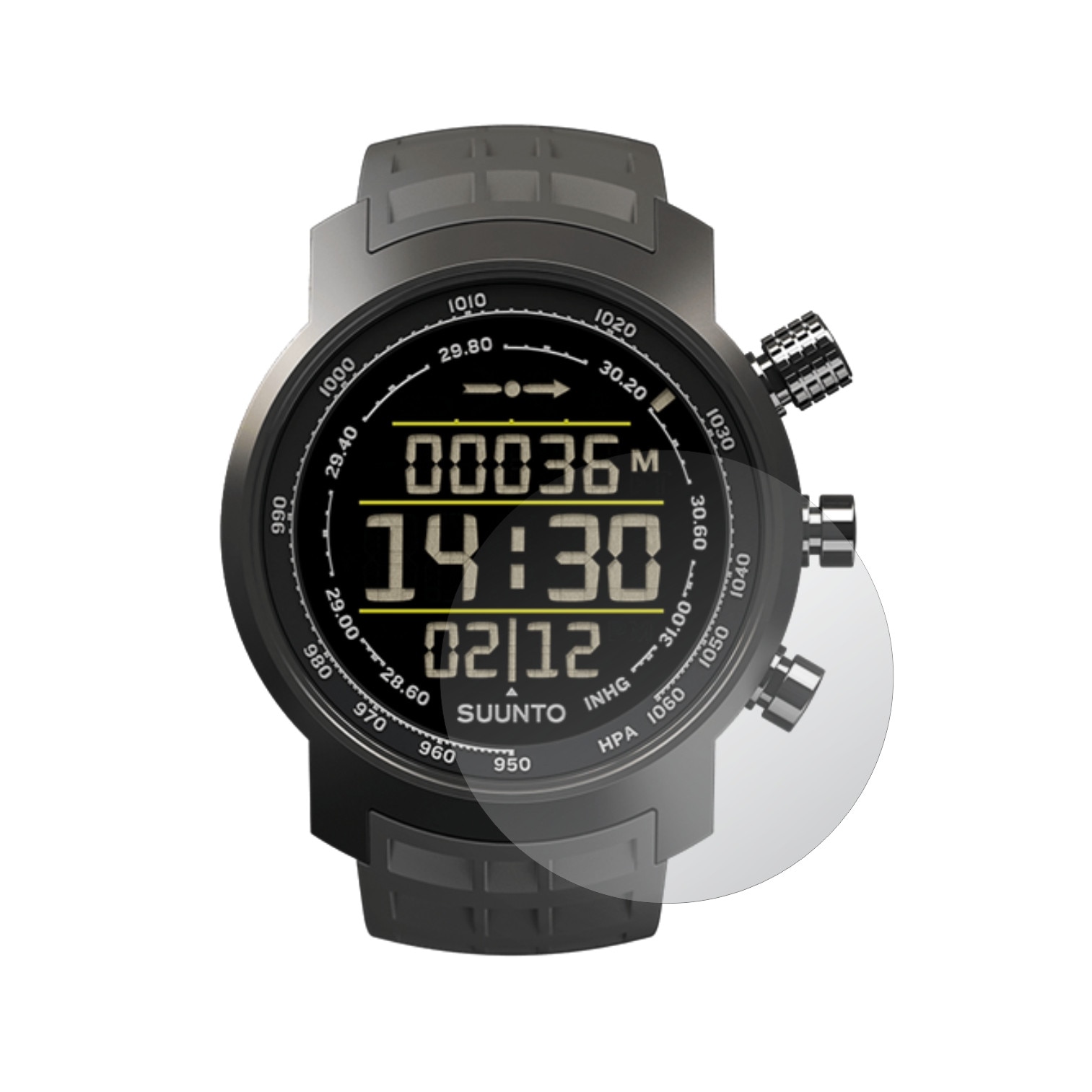 Set 4 Folii Protectie Ecran, Acoperire Totala, Adezive si Foarte Flexibile, Invisible Skinz Ultra-Clear HD pentru Smartwatch Suunto Elementum Terra