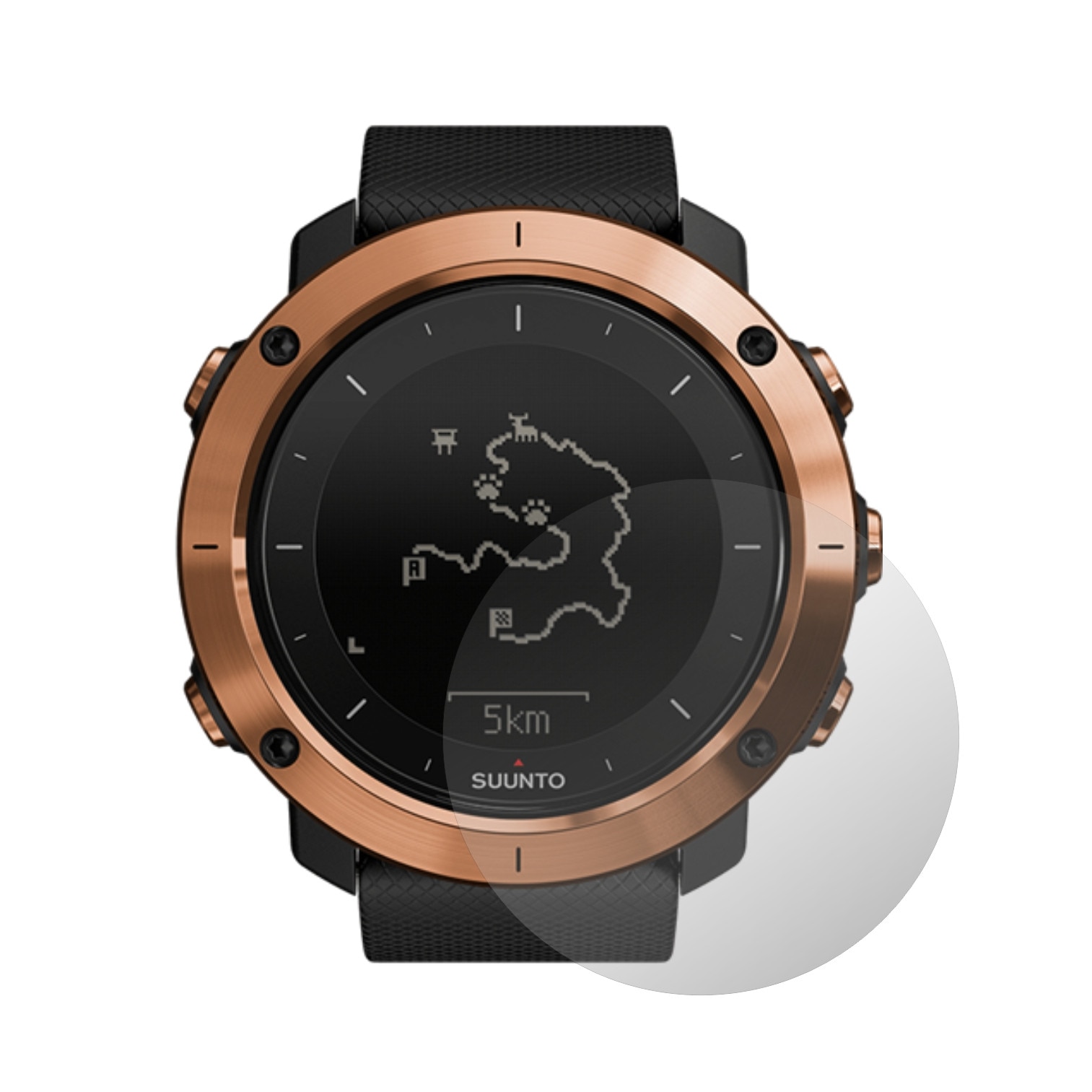 Set 4 Folii Protectie Ecran, Acoperire Totala, Adezive si Foarte Flexibile, Invisible Skinz Ultra-Clear HD pentru Smartwatch Suunto Traverse