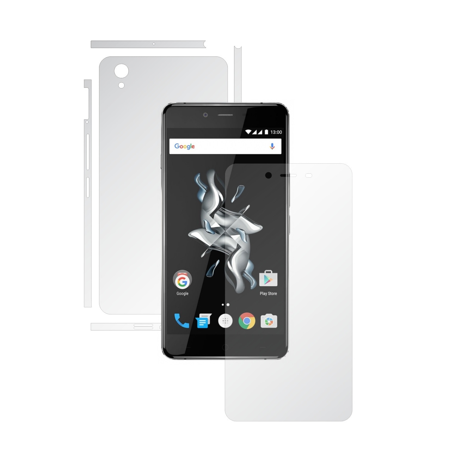 1 + 1 GRATUIT - OnePlus X - Invisible Skinz HD - Folie Protectie Siliconica Ultra-Clear pentru Ecran,Carcasa Spate si Laterale, Husa Transparenta Full Body Cover Edge to Edge de tip Skin Adeziv