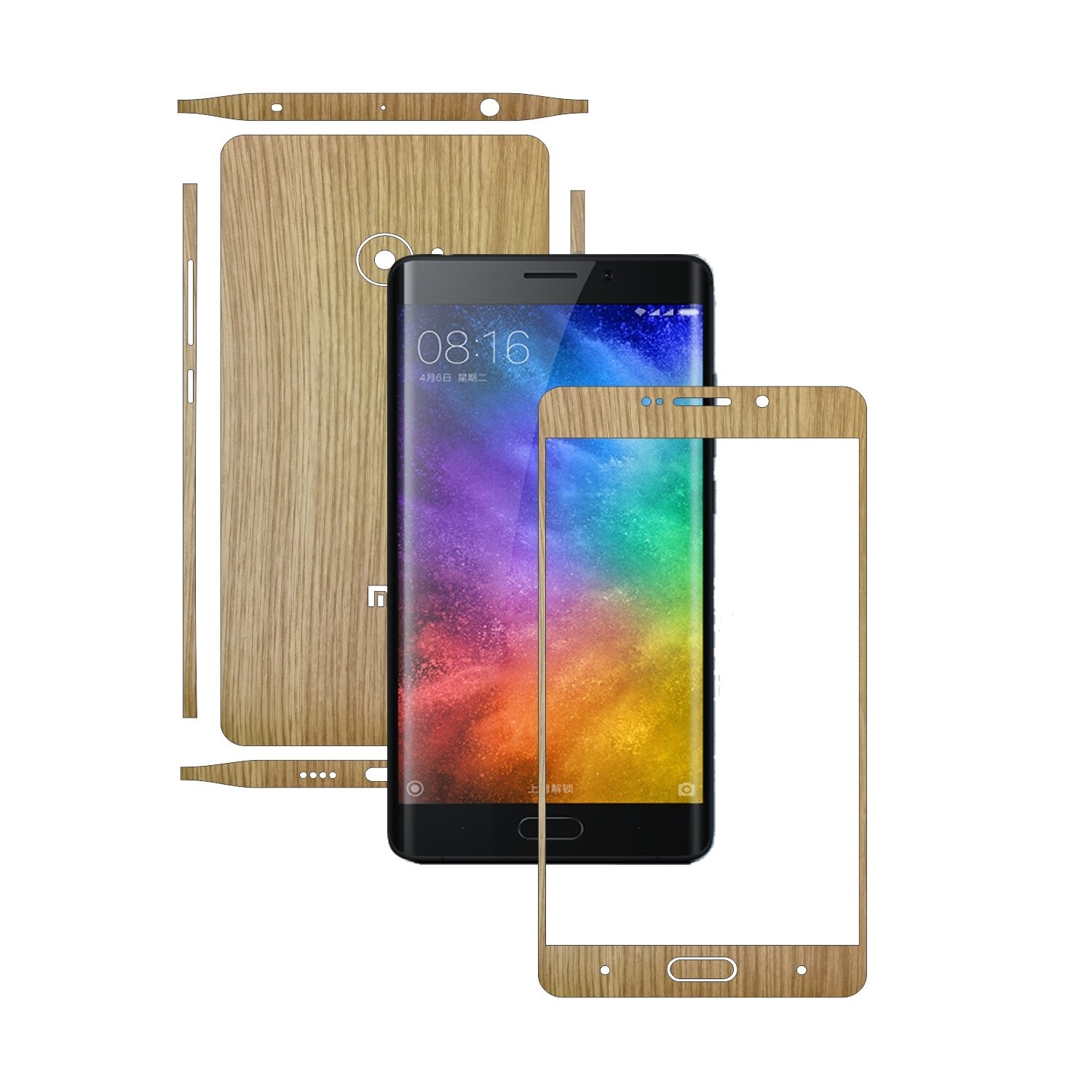 Folie de protectie Carbon Skinz, Husa de tip Skin Adeziv pentru Carcasa, Lemn Stejar dedicata Xiaomi Mi Note 2