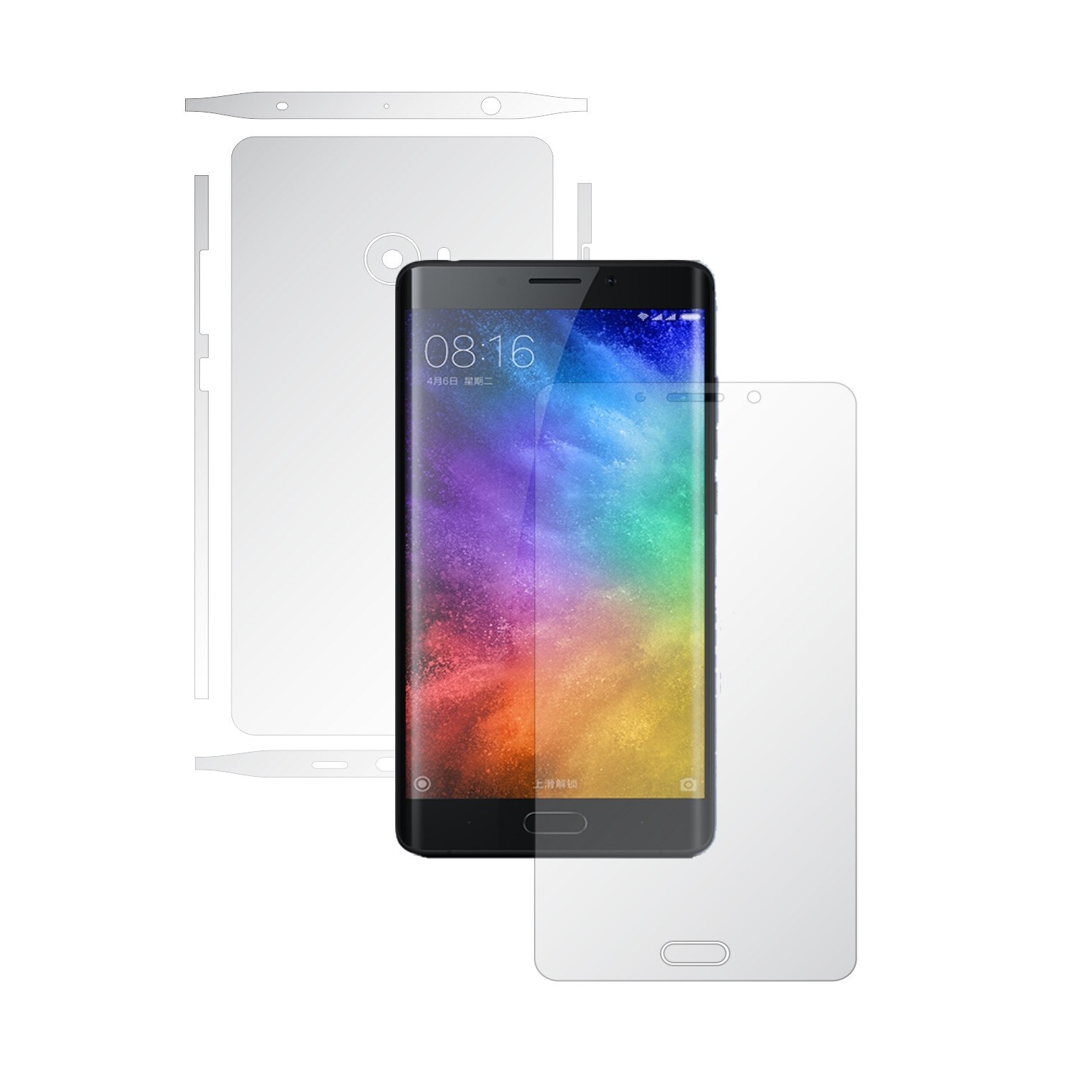 1 + 1 GRATUIT - Xiaomi Mi Note 2 - Invisible Skinz HD - Folie Protectie Siliconica Ultra-Clear pentru Ecran,Carcasa Spate si Laterale, Husa Transparenta Full Body Cover Edge to Edge de tip Skin Adeziv