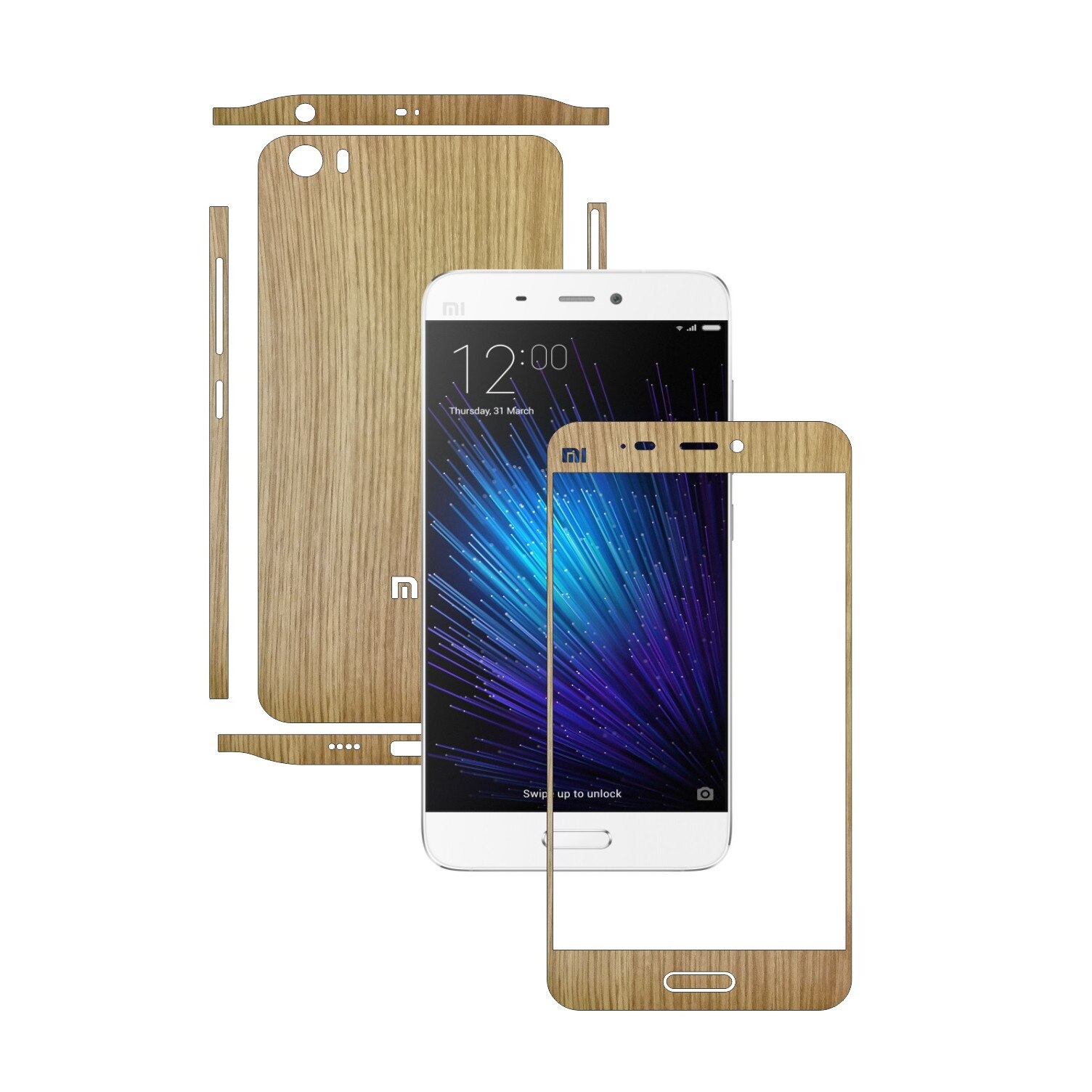 Folie de protectie Carbon Skinz, Husa de tip Skin Adeziv pentru Carcasa, Lemn Stejar dedicata Xiaomi Mi5