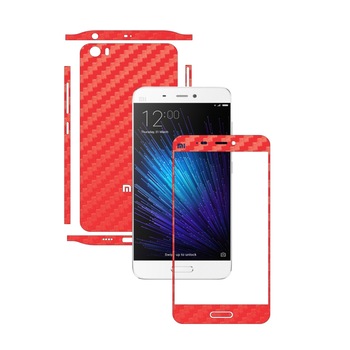 Folie de protectie Carbon Skinz, Husa de tip Skin Adeziv pentru Carcasa, Carbon Rosu dedicata Xiaomi Mi5 Folie de protectie Carbon Skinz, Husa de tip Skin Adeziv pentru Carcasa, Carbon Rosu dedicata Xiaomi Mi5