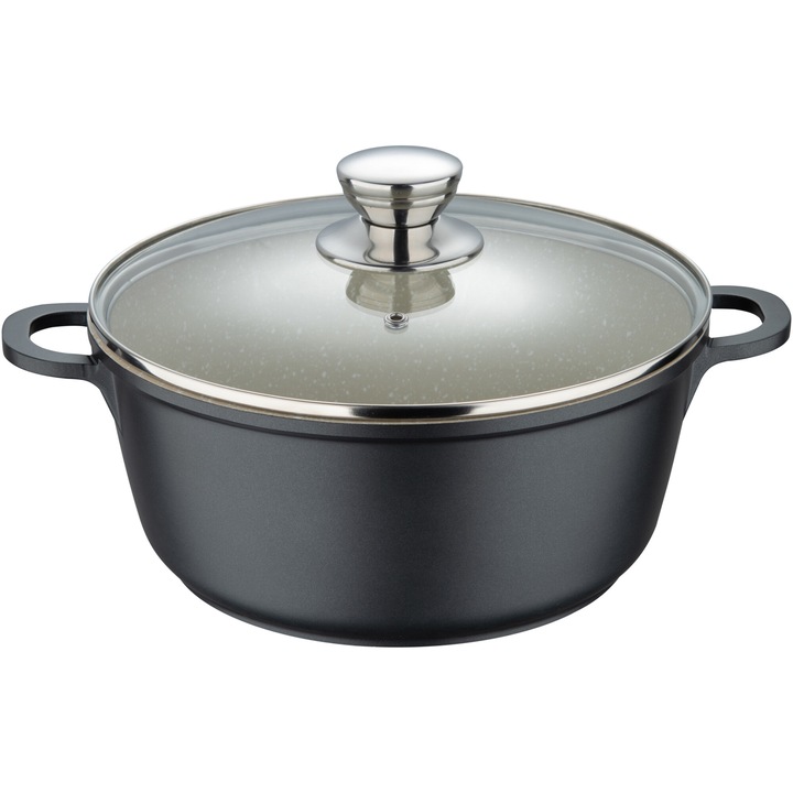 Cratita cu capac Bergner Everyday, aluminiu turnat, 24cm, 3.5L