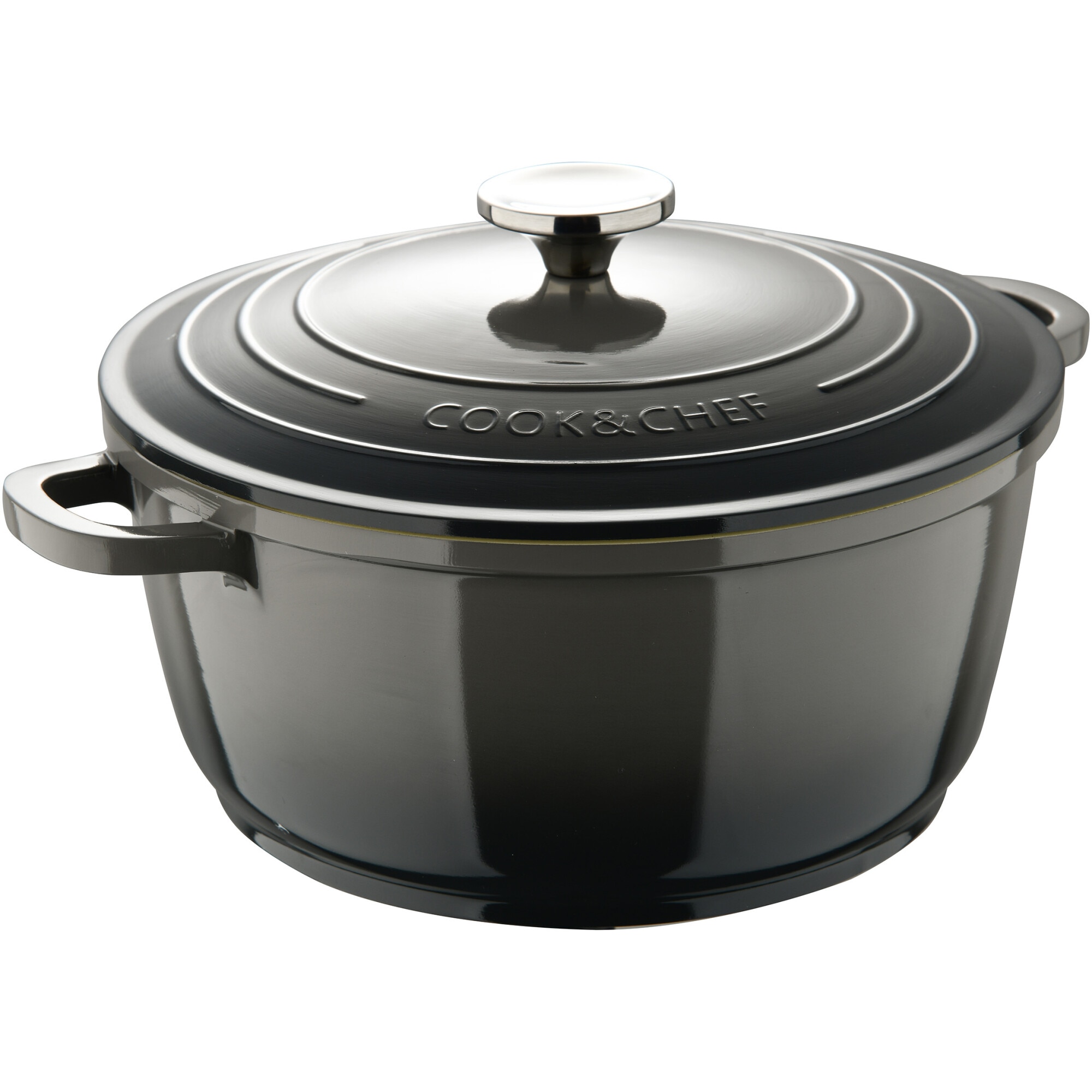 Cratita cu capac Bergner Excalibur, aluminiu turnat, 24cm, 4.4L