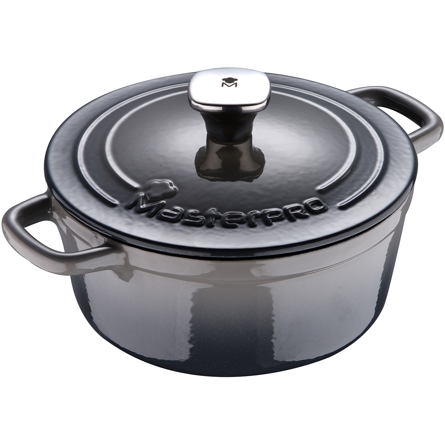 Cratita joasa cu capac Masterpro Unique, fonta, 19cm, 1.8L