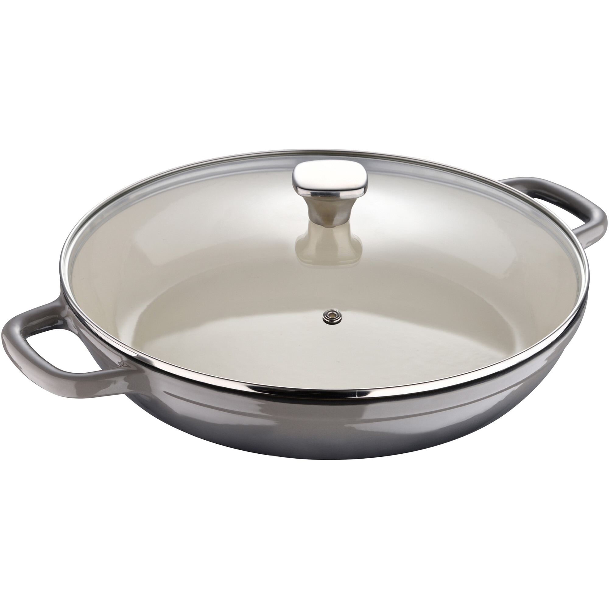 Cratita joasa cu capac Masterpro Unique, fonta, 30.5cm