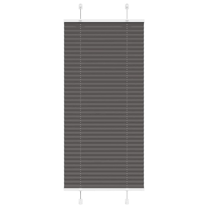 Jaluzea plisata vidaXL, negru, 55x100 cm, Latime tesatura 54,4cm, poliester 4015117