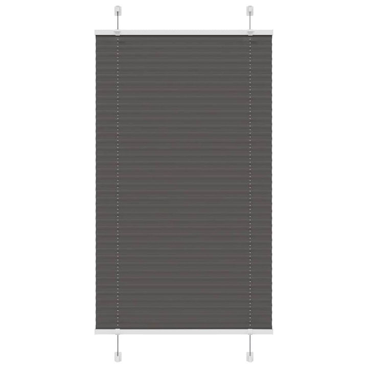 Jaluzea plisata vidaXL, negru, 75x100cm, Latime tesatura 74,4 cm, poliester 4015121