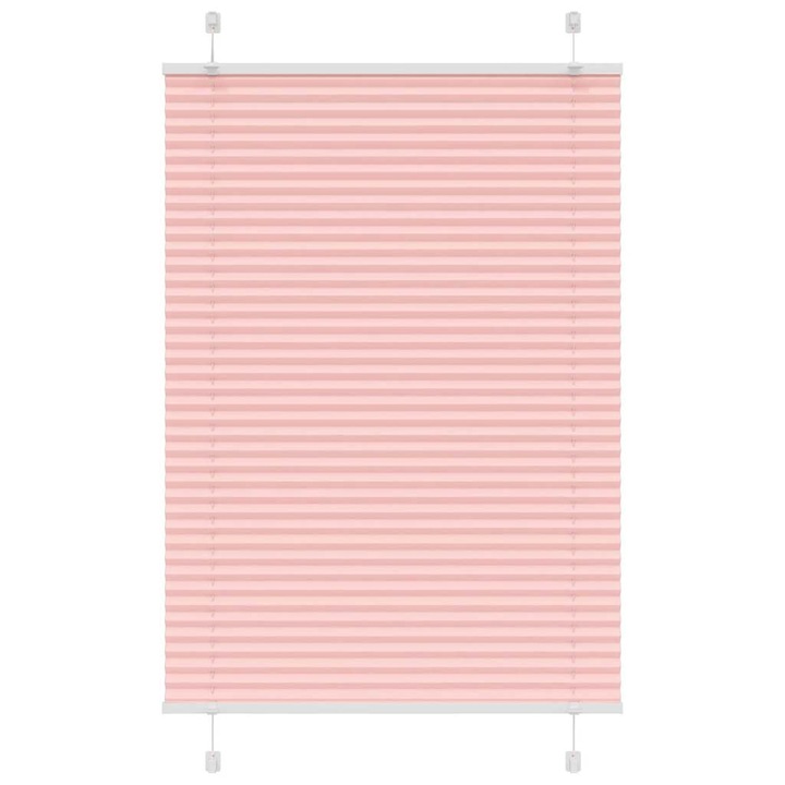 Jaluzea plisata vidaXL, roz 85x150 cm, Latime tesatura 84,4cm, poliester 4015446