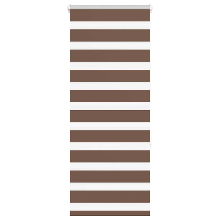 Jaluzea tip zebra vidaXL, maro, latime tesatura 55,9 cm, poliester, 0.44 Kg 4014331