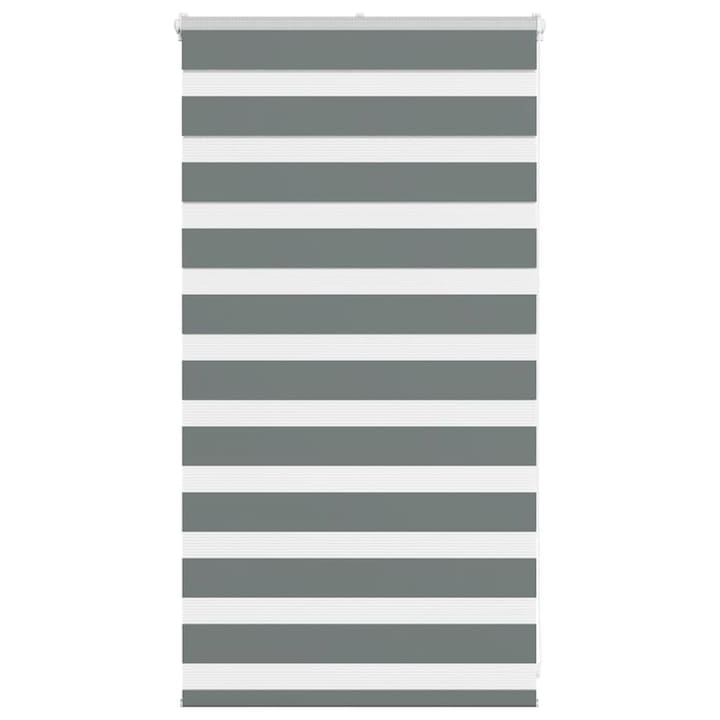 Jaluzea tip zebra vidaXL, gri inchis, latime tesatura 80,9 cm, poliester, 0.65 Kg 4014102