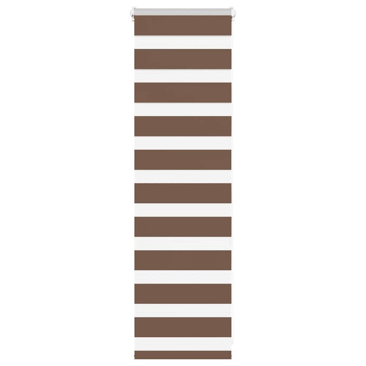 Jaluzea tip zebra vidaXL, maro, latime tesatura 45,9 cm, poliester, 0.35 Kg 4014303