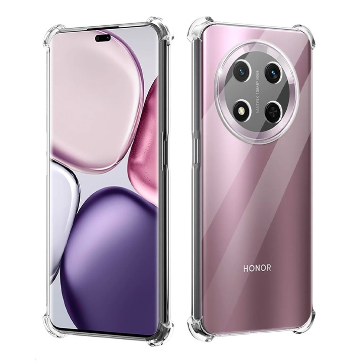 Калъф AntiShock от най-висок клас, съвместим с Honor Magic7 Lite / X9c, OPTIM SOLUTION, Гъвкав силикон, TPU броня, Double Injected Optim Protection, Уникална дълготрайна технология против пожълтяване, Ultra Rich & Premium Finish, Transparent