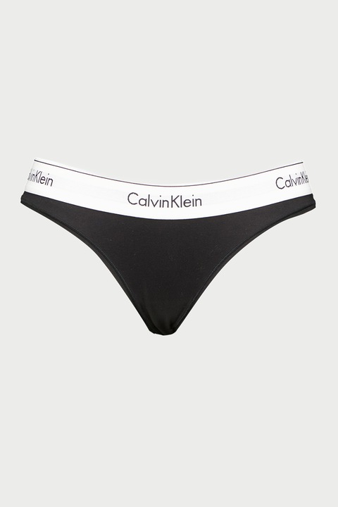 CALVIN KLEIN, Chiloti brazilieni din amestec de modal si bumbac, Negru/Alb optic, L
