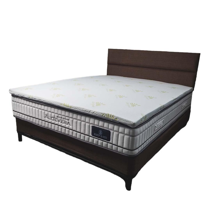 Topper Comocare 140x190x4cm, dubla, cu invelis din Aloe Vera, anti-alergica, anti-microbiana