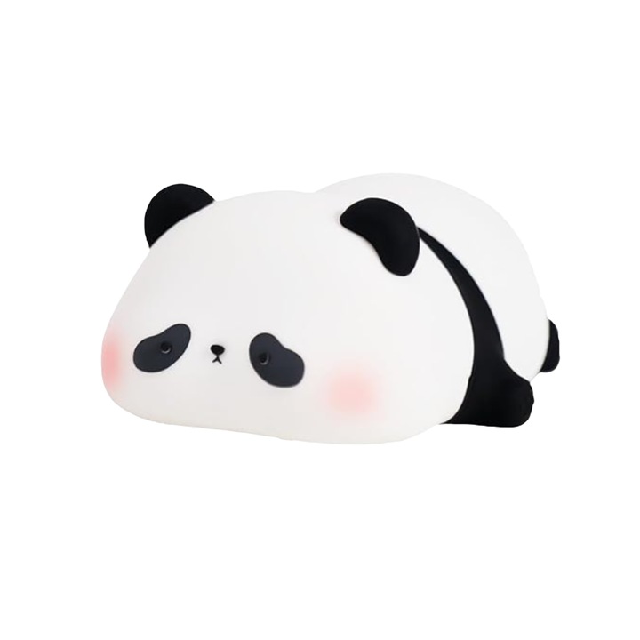 Panda gyerek éjszakai lámpa, 3 fényerősség, fehér, beépített akkumulátorral