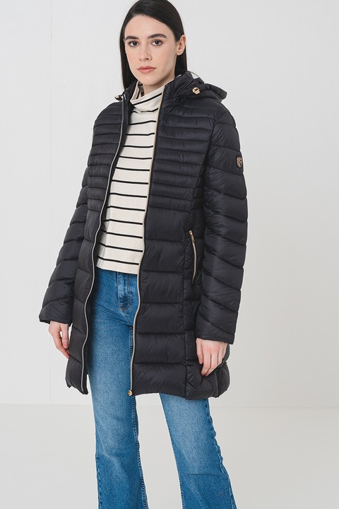 Geographical Norway, Geaca lunga cu gluga Bealize, Negru