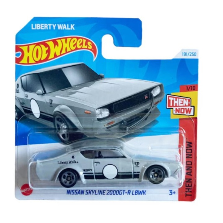 Masinuta Hot Wheels Nissan Skyline 2000GT-R LBWK, gri, 1:64