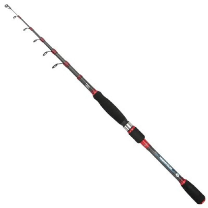 Lanseta telescopica spinning carbon Baracuda Winner 2.4 m A: 5-25 g, 6 tronsoane, pentru salau, biban, clean, pastrav