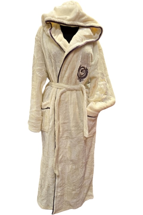 Премиум халат StarFashion кадифе, дълъг, Cлонова кост