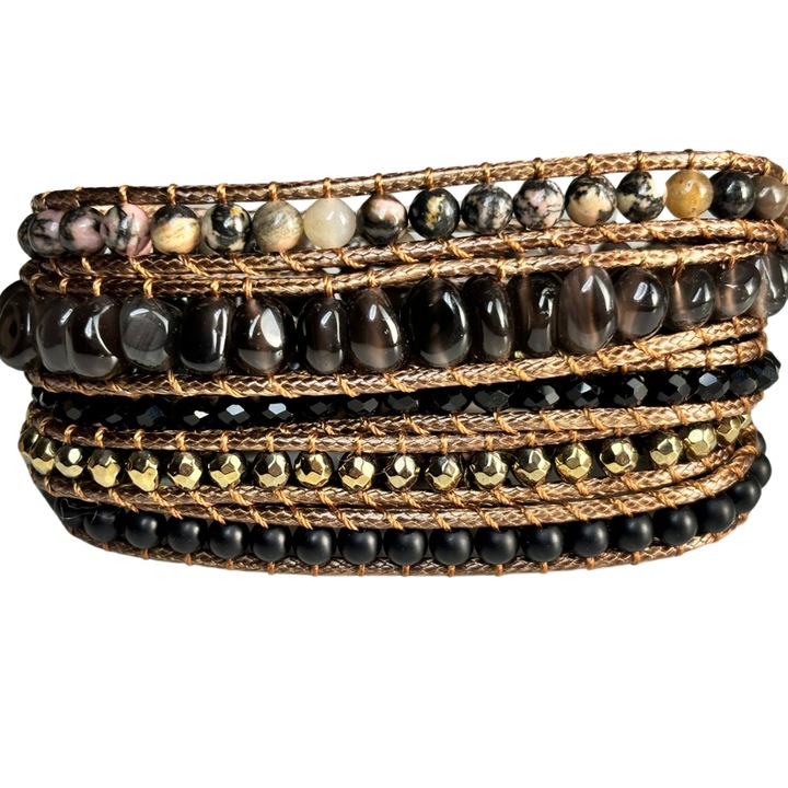 Bratara Reglabila ARMONIA NATURII din Cuart Fumuriu