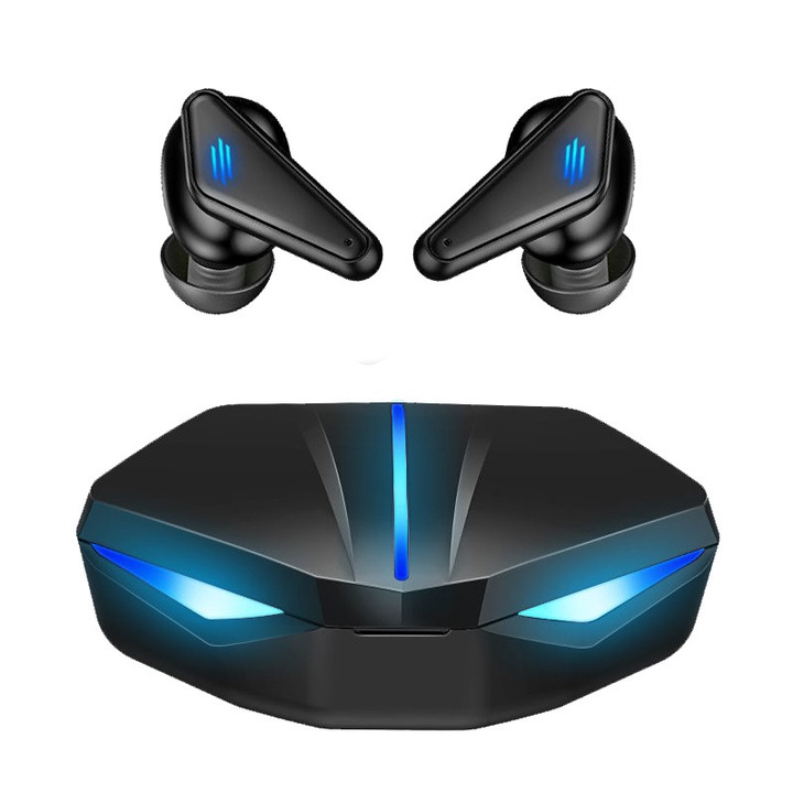 Professzionális gamer fülhallgató, vezeték nélküli Bluetooth in-ear fülhallgató, 65 ms ultra-alacsony késleltetés, Bluetooth5.4, HIFI hangminőség, érintésvezérlés, IPX5 vízálló, fekete