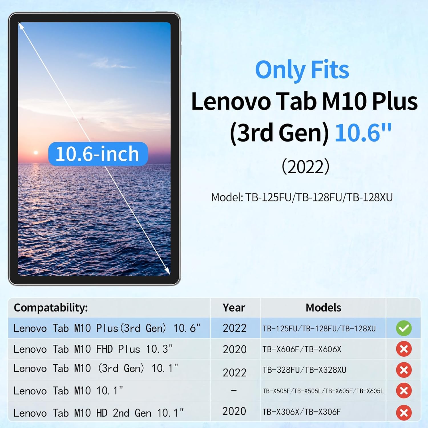 Husa pentru Lenovo Tab M10 Plus 10.6'' 2022 Patamiyar, Piele PU, Usoara, Functie Sleep/Wake, culoare Roz