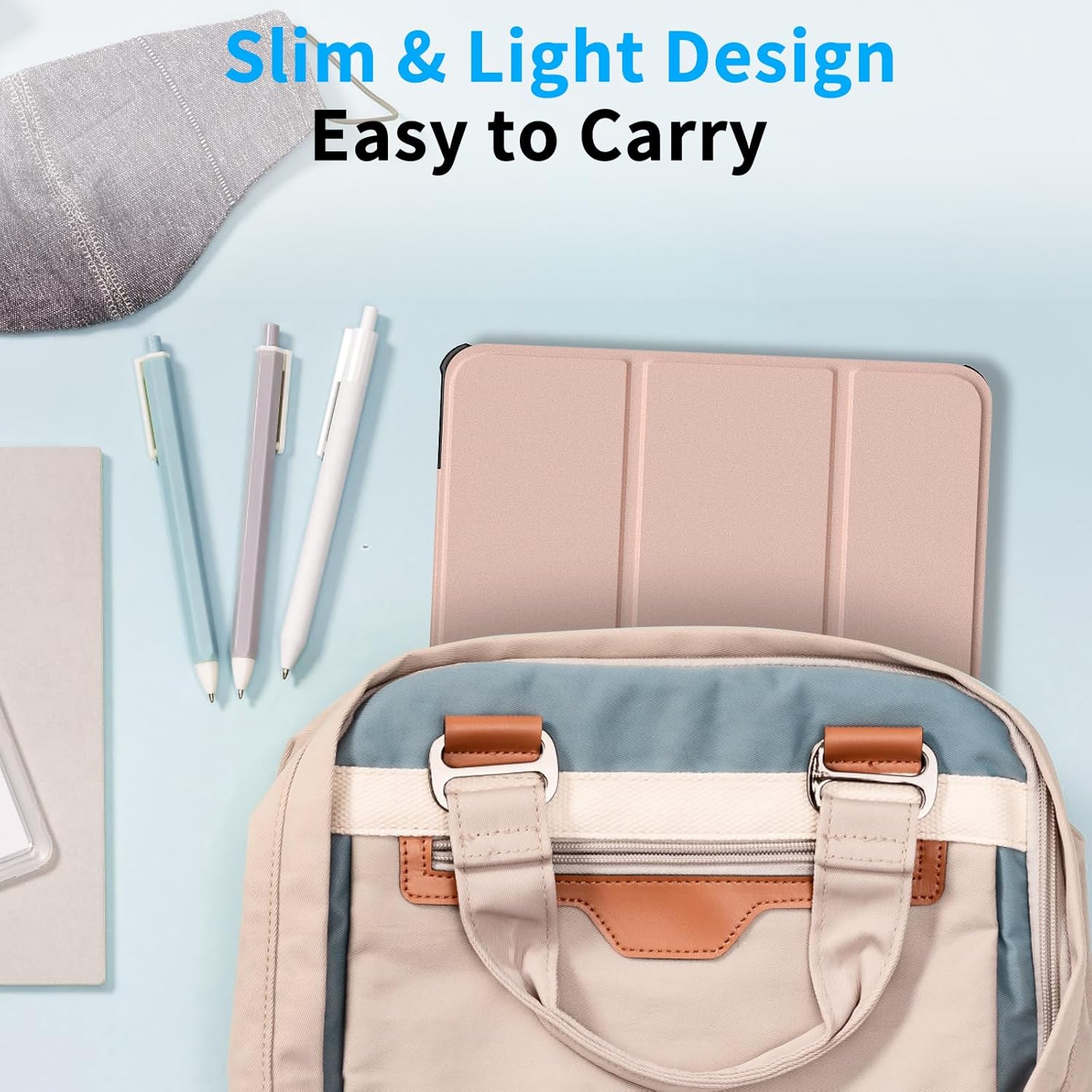 Husa pentru Lenovo Tab M10 Plus 10.6'' 2022 Patamiyar, Piele PU, Usoara, Functie Sleep/Wake, culoare Roz