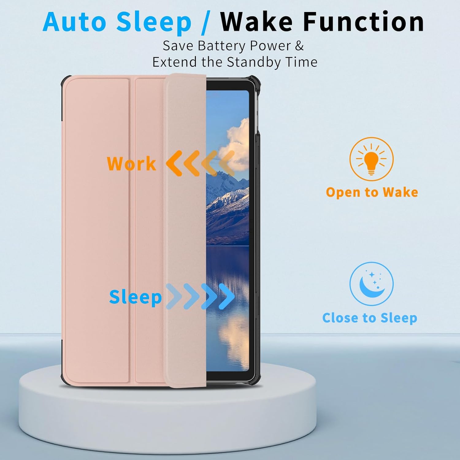 Husa pentru Lenovo Tab M10 Plus 10.6'' 2022 Patamiyar, Piele PU, Usoara, Functie Sleep/Wake, culoare Roz