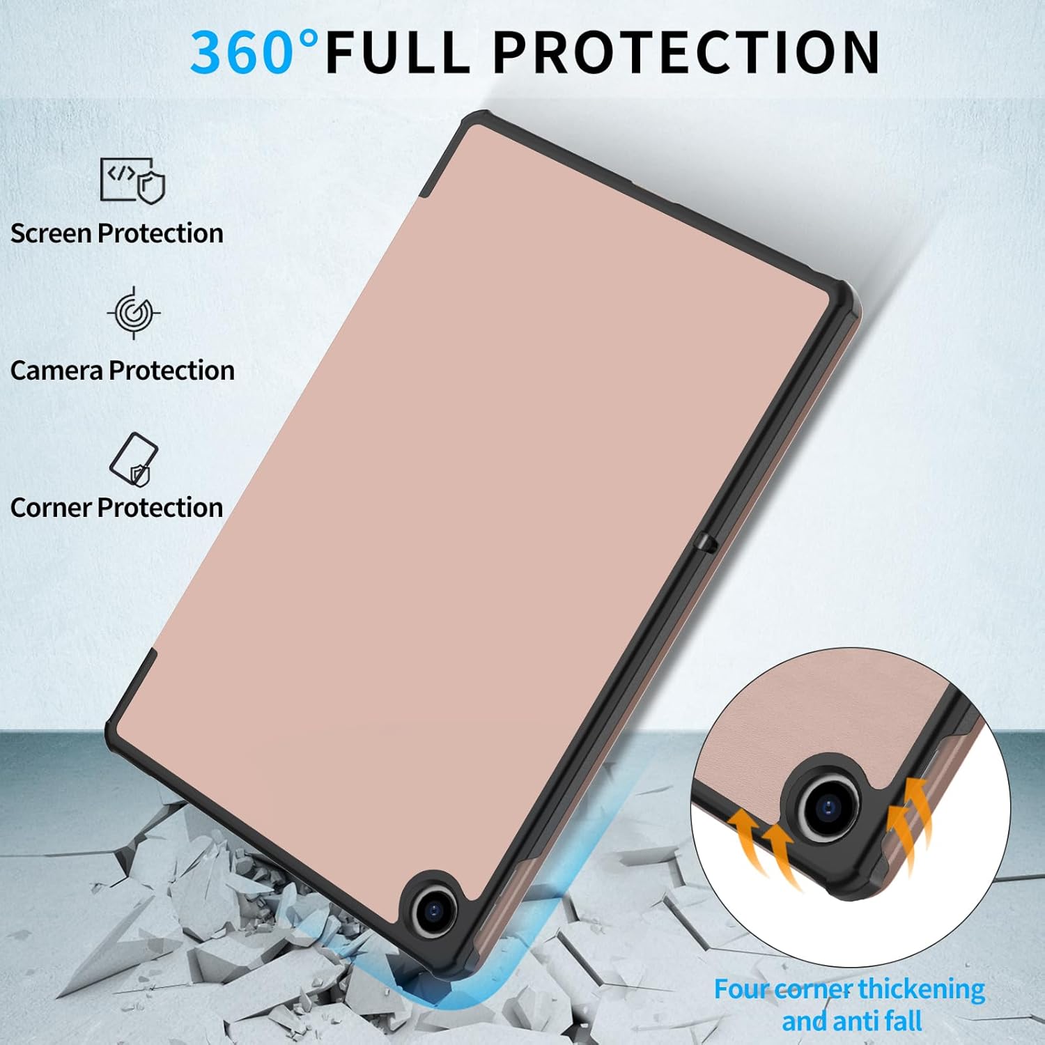 Husa pentru Lenovo Tab M10 Plus 10.6'' 2022 Patamiyar, Piele PU, Usoara, Functie Sleep/Wake, culoare Roz